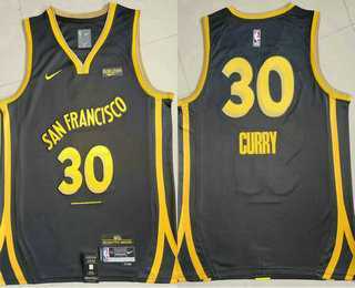 Men%27s Golden State Warriors #30 Stephen Curry Back 2023 City Edition Swingman Sponsor Stitched Jersey